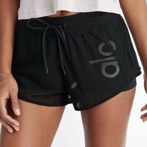 Alo Yoga Ambience Mesh-Overlay Shorts